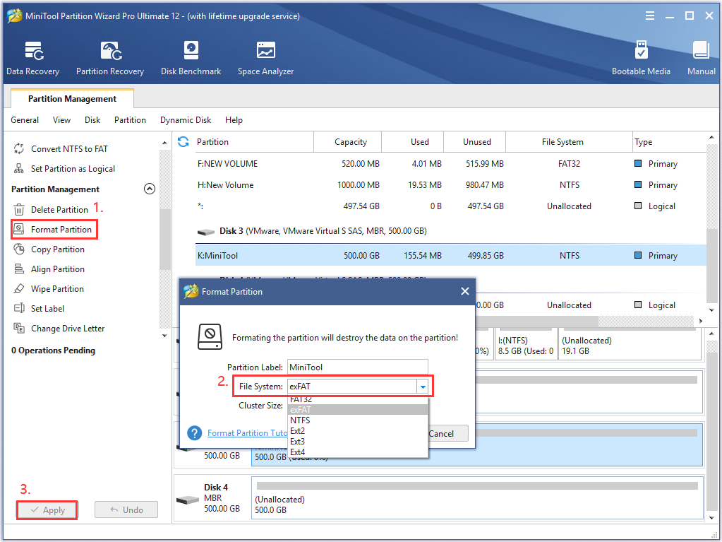 the process of formatting external hard drive