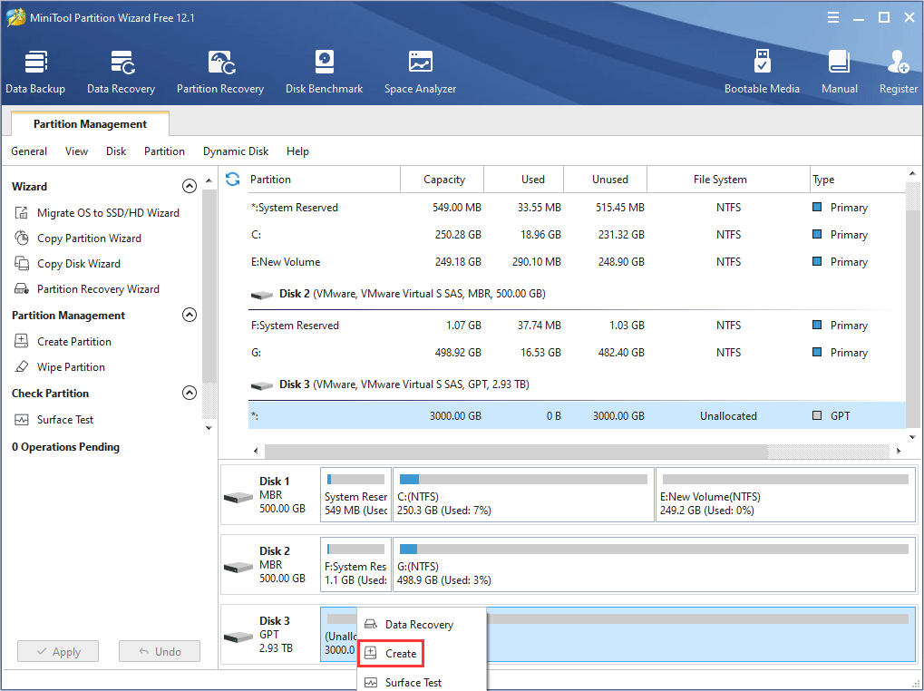 create new partition