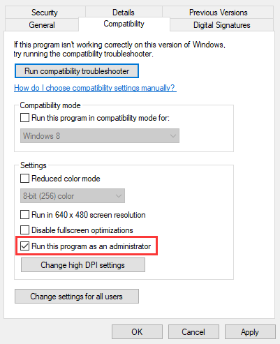 run MSI gaming app as an administrator