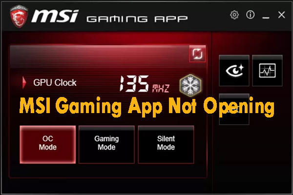 msi gaming app not opening thumbnail