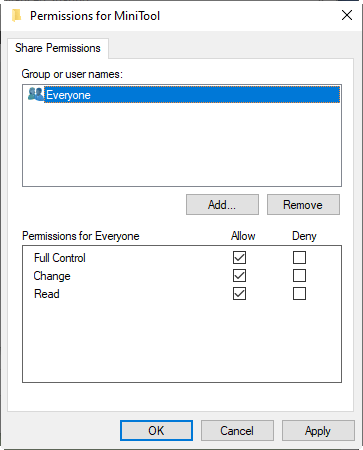 Permissions for the Shared Drive