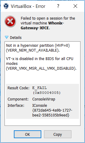 How To Fix Not In A Hypervisor Partition Error