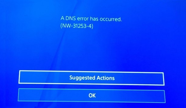 PS4 DNS error NW 31253 4