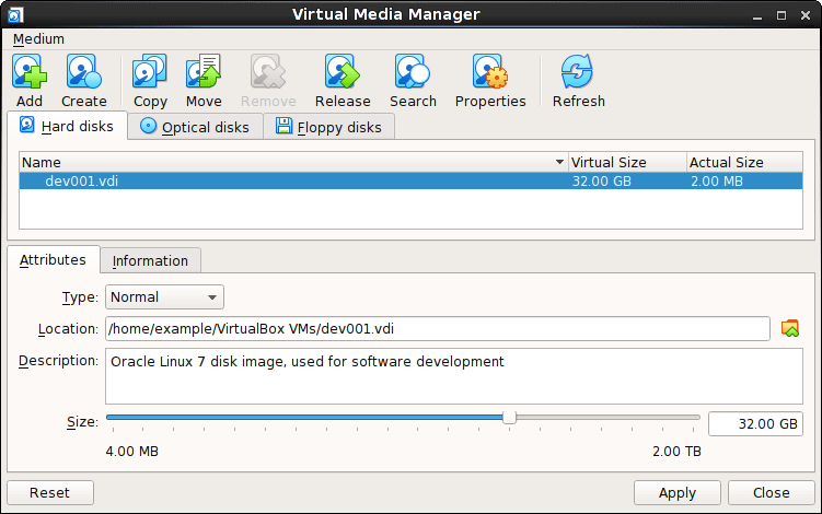 change VirtualBox VM disk size