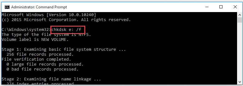 run CHKDSK scan