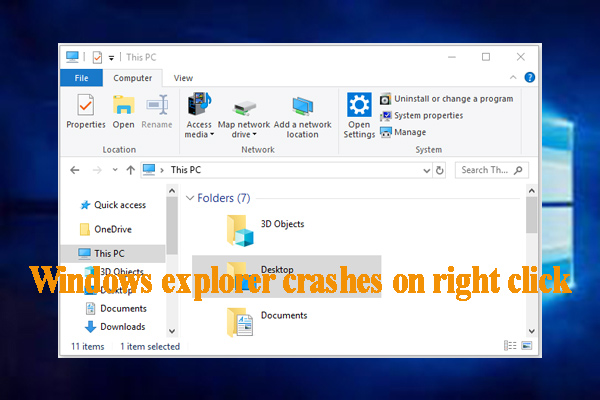windows explorer crashes on right click thumbnail