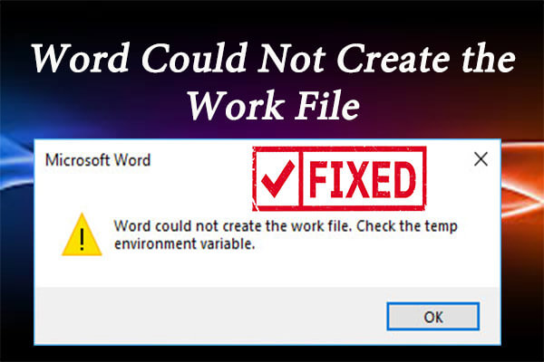 word could not create the work file thumbnail