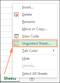Unprotect Sheet