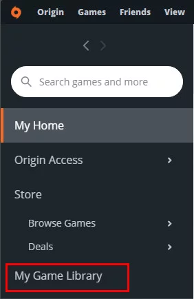 click on My Game Library