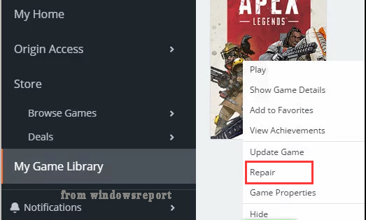 repair the Apex Legends game file