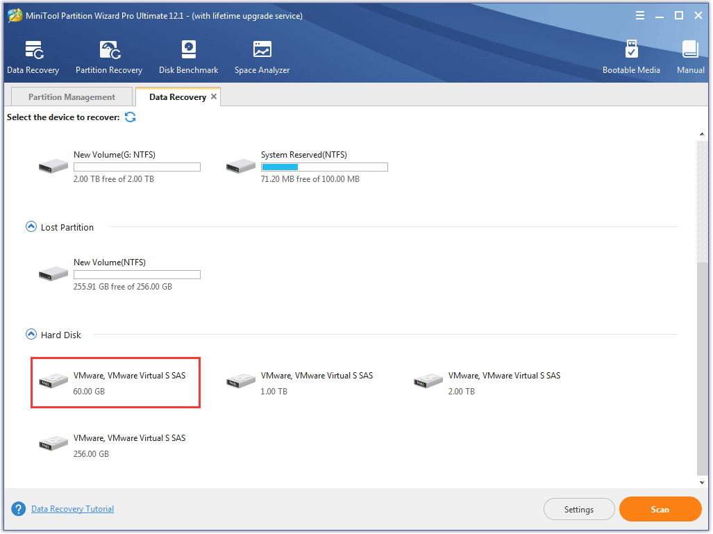 select the disk that included the disappearing disk