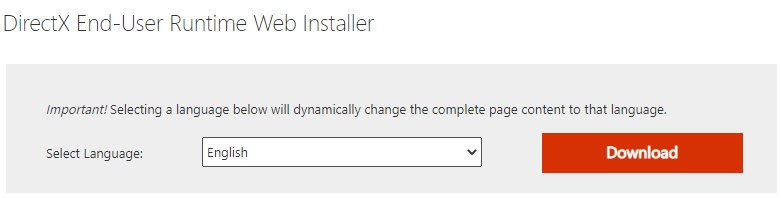 download the latest version of DirectX