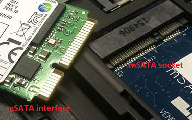 mSATA interface and socket