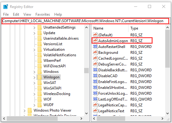 double click AutoAdminLogon key