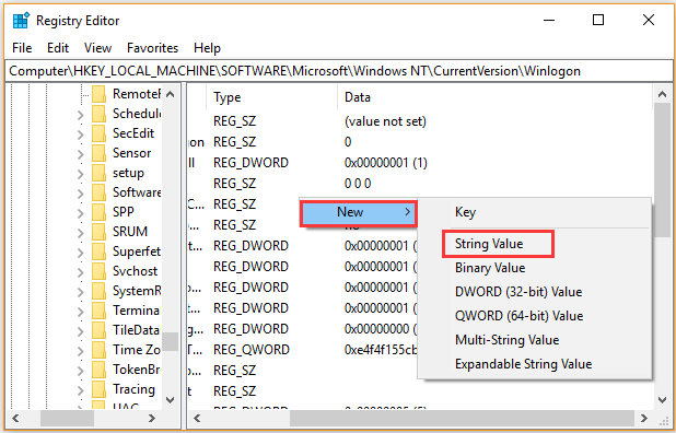 create a new string value