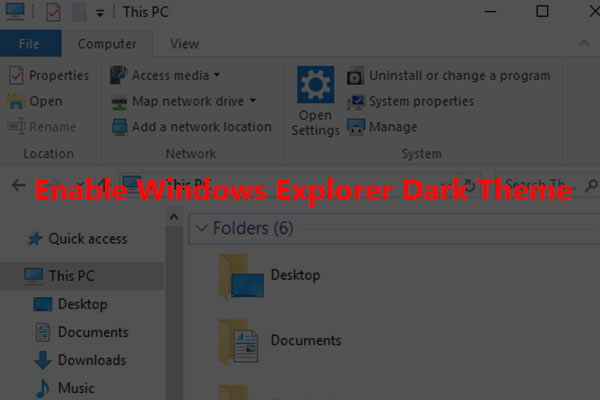 enable Windows Explorer dark theme