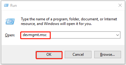 open device manager from run window
