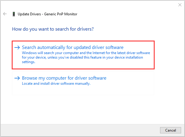 update monitor driver