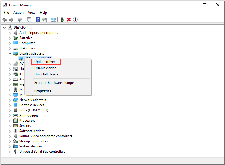 update graphics driver