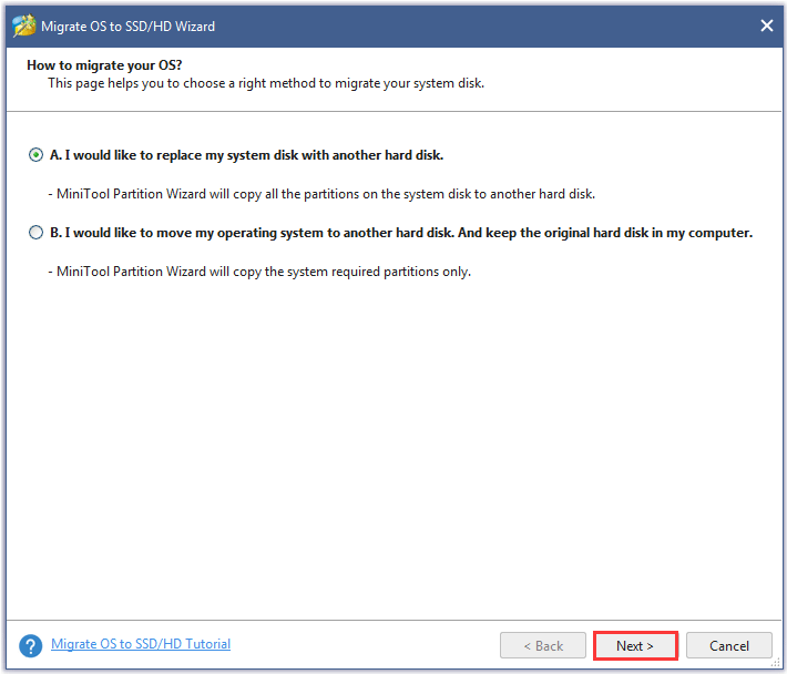 choose a migrate method