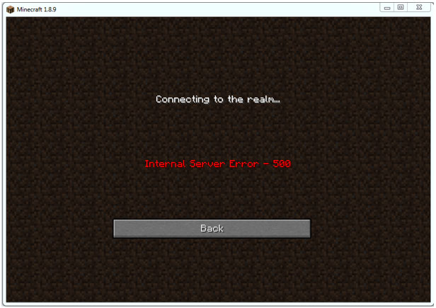 minecraft internal server error