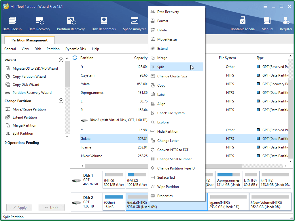 Select Split Partition