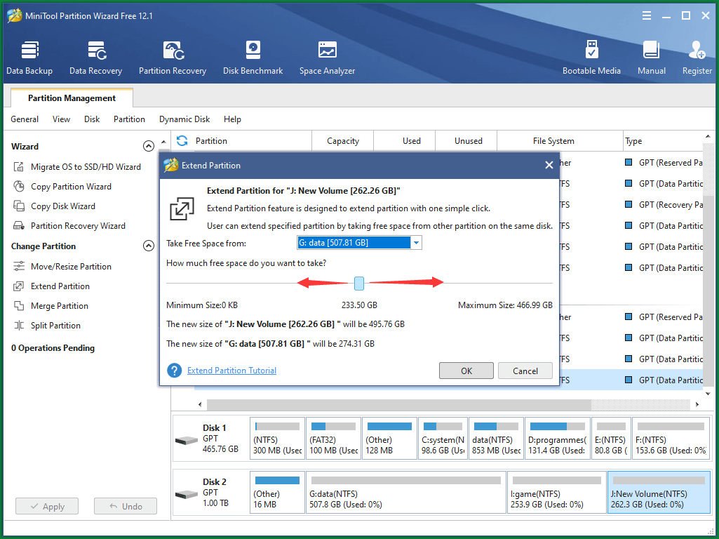 Specify from Which Partition and How Much Space to Take
