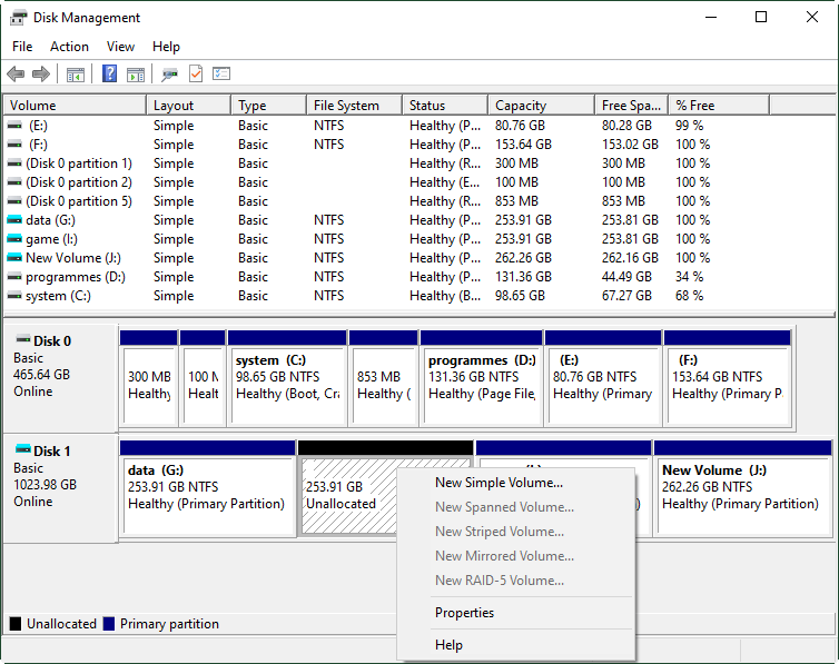 Create New Partition