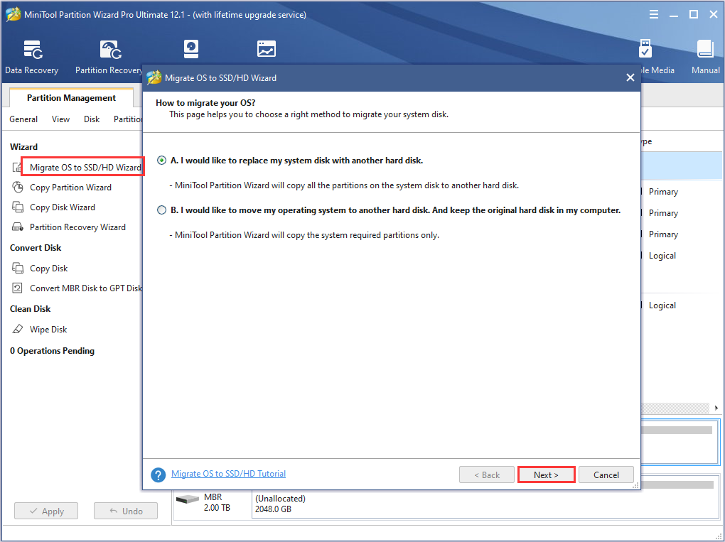 choose a migrating method