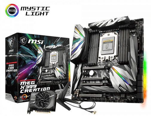 MSI MEG X399 Creation motherboard and TR4 Cooler