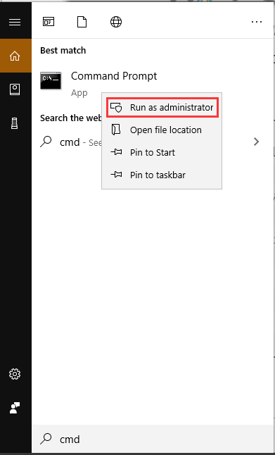 run Command Prompt as administrator