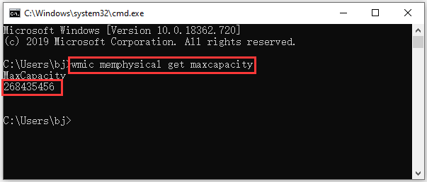 check the maximum RAM