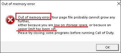 Black Ops 4 out of memory error