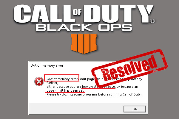 Black Ops 4 out of memory error