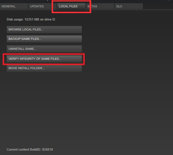 verify the integrity of the game files