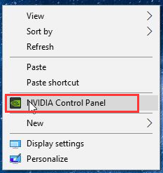 select NVidia Control Panel