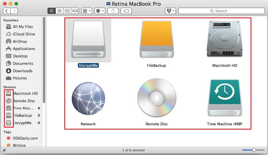 Hard Drive Icons in Mac OS