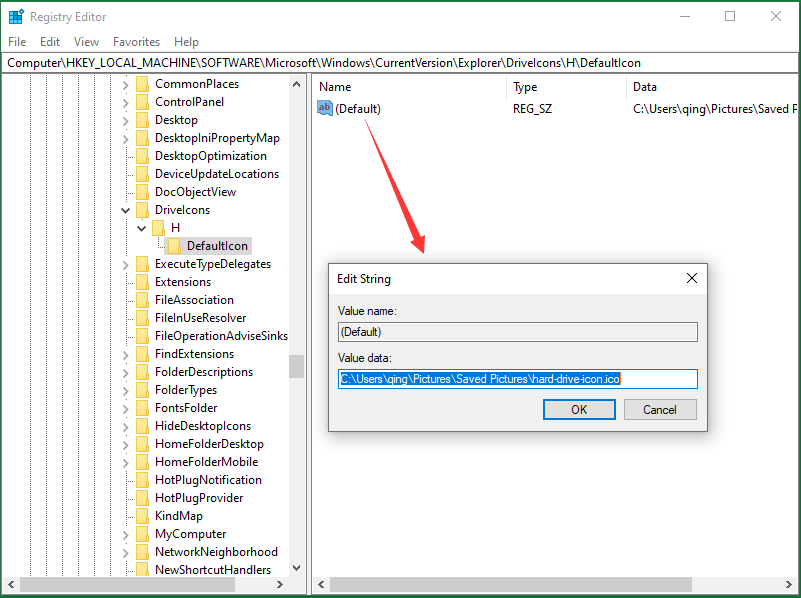 how to change hard disk icon in windows 10