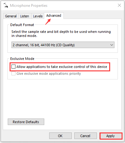 windows 10 microphone level keeps changing