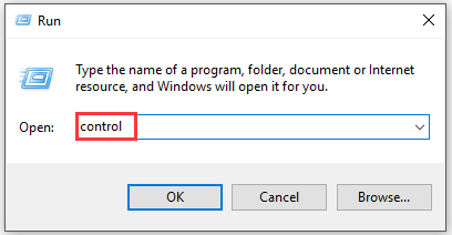 open control panel from run utility