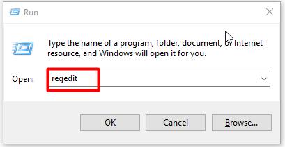 open registry editor via run window