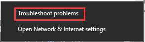 click on Troubleshoot problems