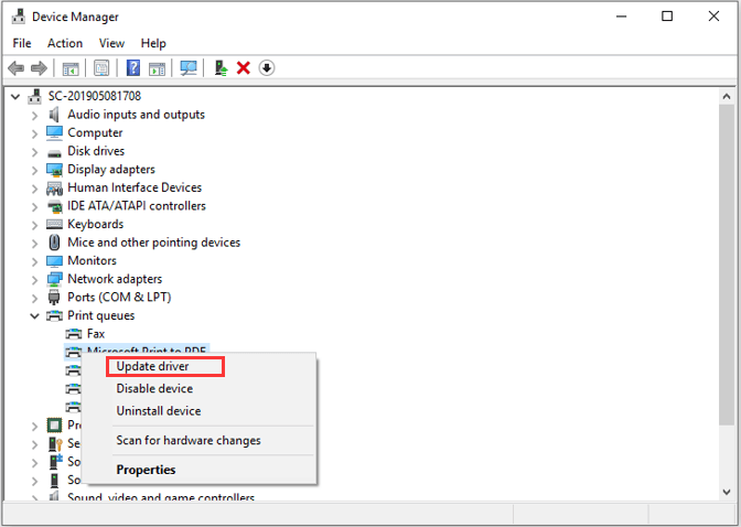 update printer driver
