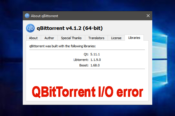 QBitTorrent I/O error