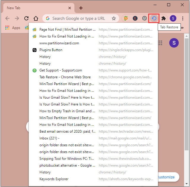 How to Restore Chrome Tabs? Here Are 3 Methods! - MiniTool Partition Wizard