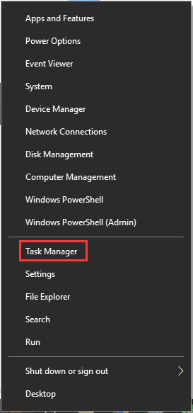 click on Task Manager