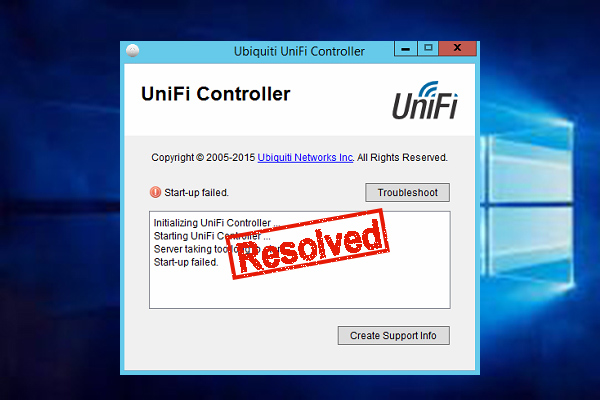 UniFi controller startup failed