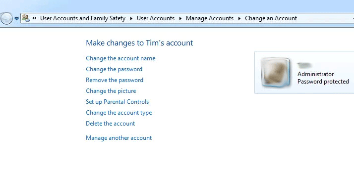 change the password for another user