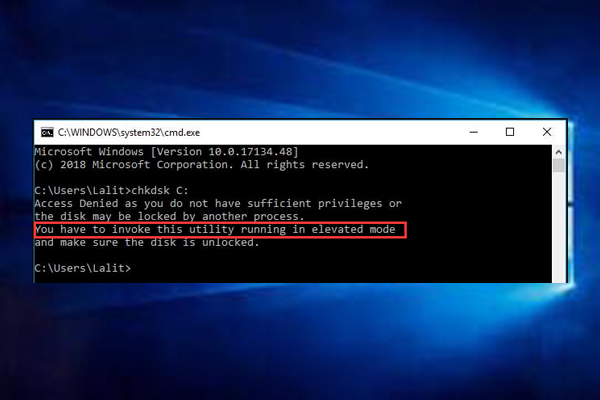 you have to invoke this utility running in elevated mode