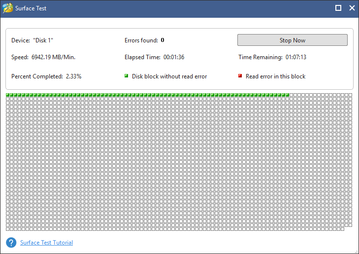the software is scanning the hard drive
